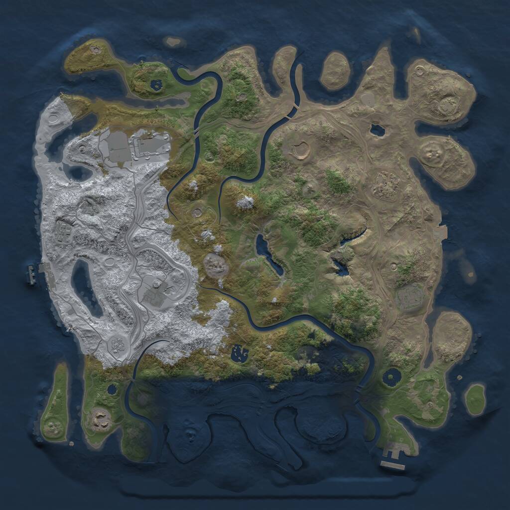 Rust Map: Procedural Map, Size: 4250, Seed: 90738909, 14 Monuments
