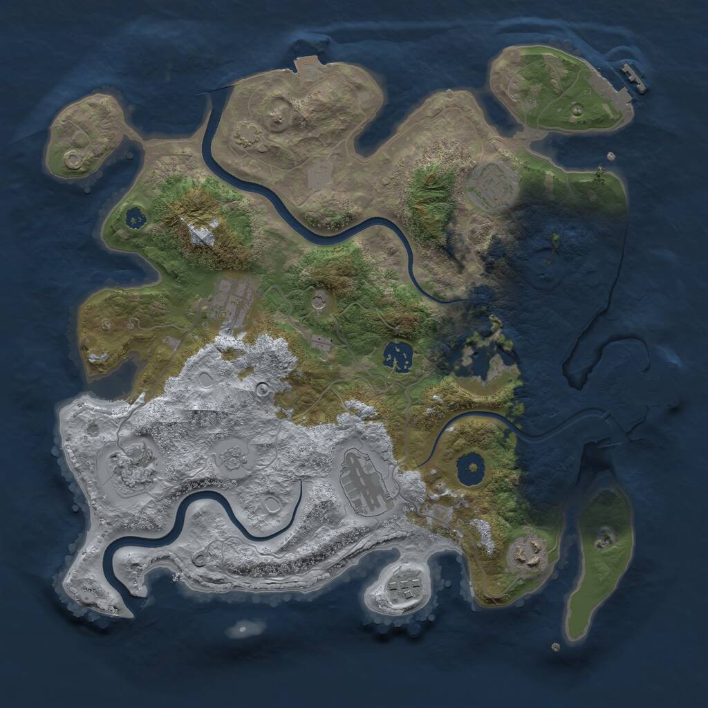 Rust Map: Procedural Map, Size: 3420, Seed: 911, 14 Monuments