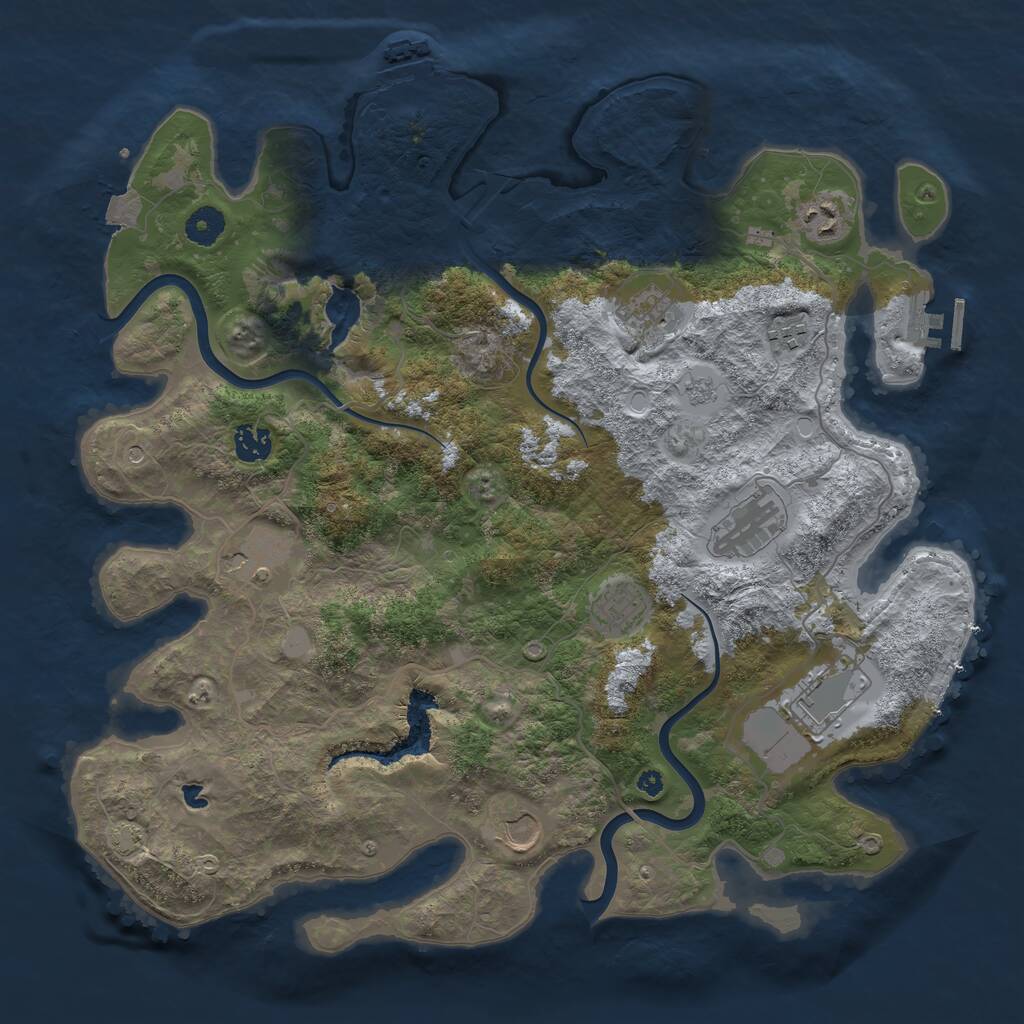 Rust Map: Procedural Map, Size: 4000, Seed: 717950268, 15 Monuments