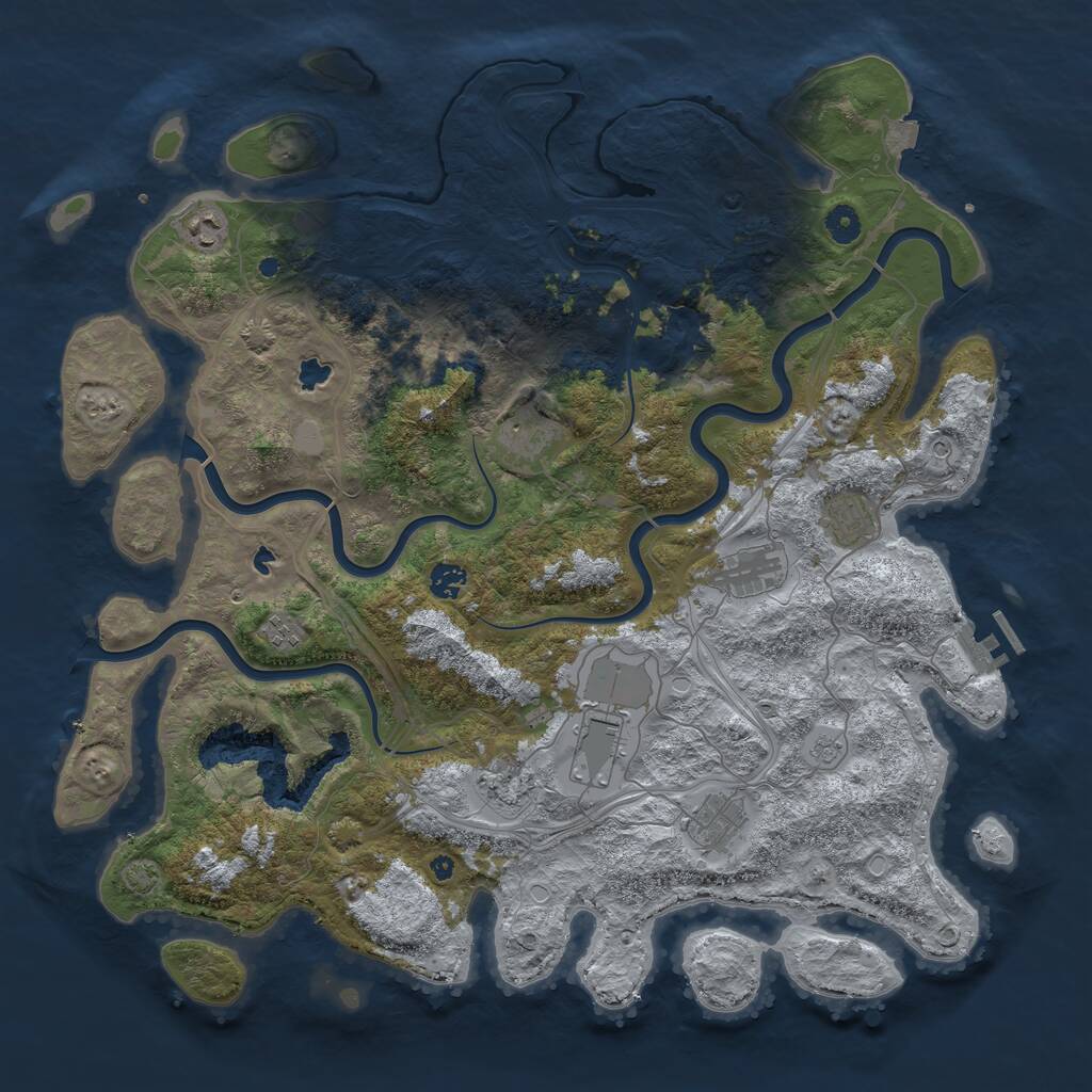 Rust Map: Procedural Map, Size: 4500, Seed: 77770, 14 Monuments