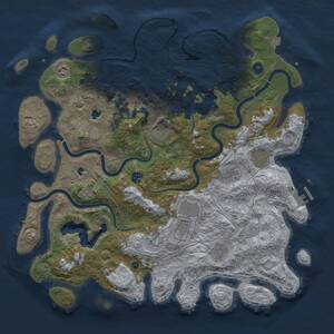 Thumbnail Rust Map: Procedural Map, Size: 4500, Seed: 77770, 14 Monuments