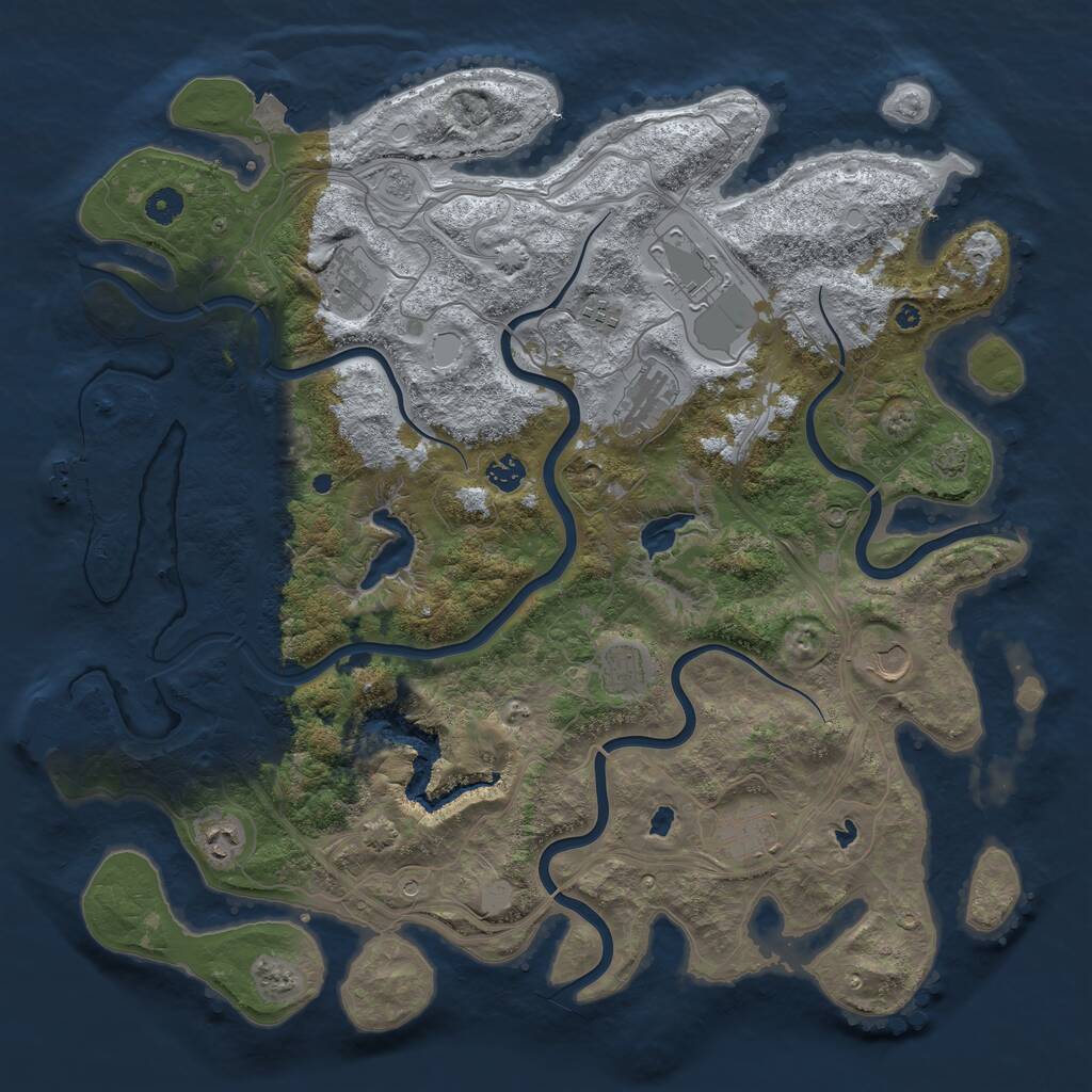Rust Map: Procedural Map, Size: 4500, Seed: 311339615, 15 Monuments