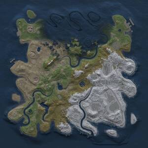 Thumbnail Rust Map: Procedural Map, Size: 4000, Seed: 659170522, 15 Monuments