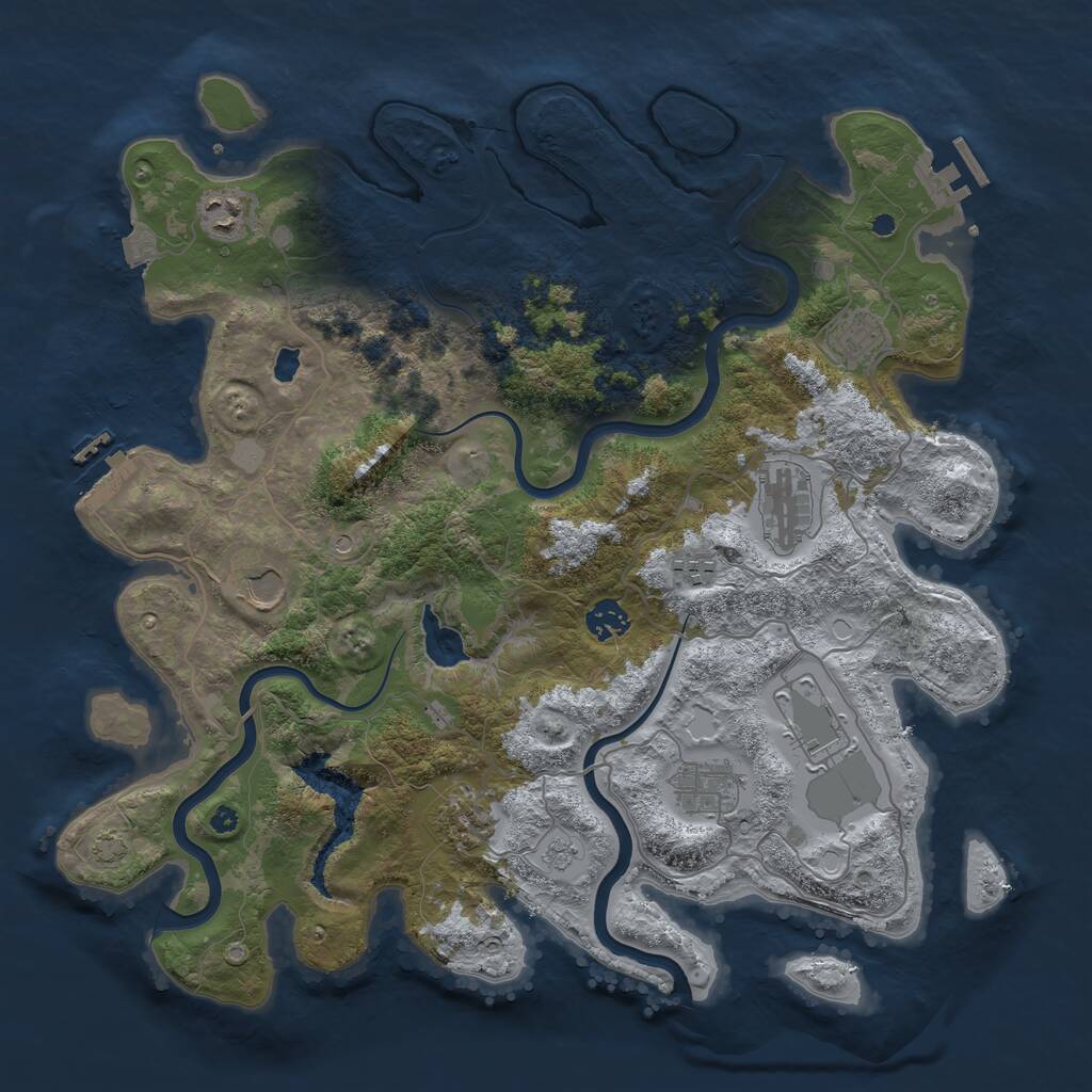 Rust Map: Procedural Map, Size: 4000, Seed: 659170522, 15 Monuments