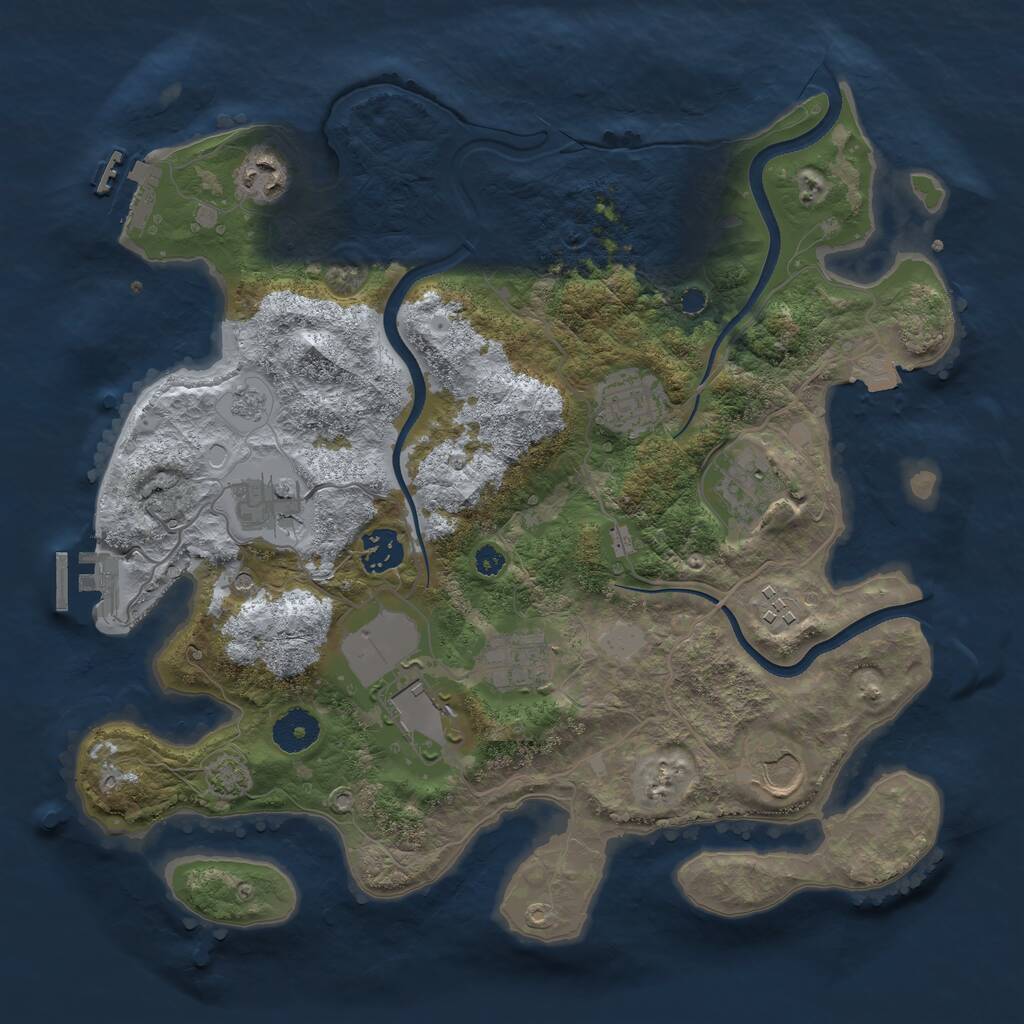 Rust Map: Procedural Map, Size: 3500, Seed: 1517598702, 15 Monuments