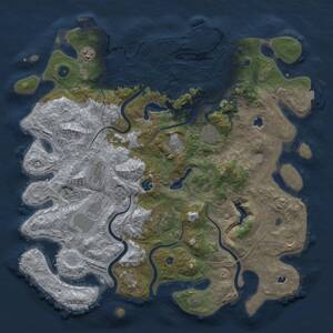 Thumbnail Rust Map: Procedural Map, Size: 4500, Seed: 1349524989, 15 Monuments