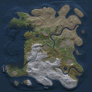 Thumbnail Rust Map: Procedural Map, Size: 3750, Seed: 1273916290, 15 Monuments