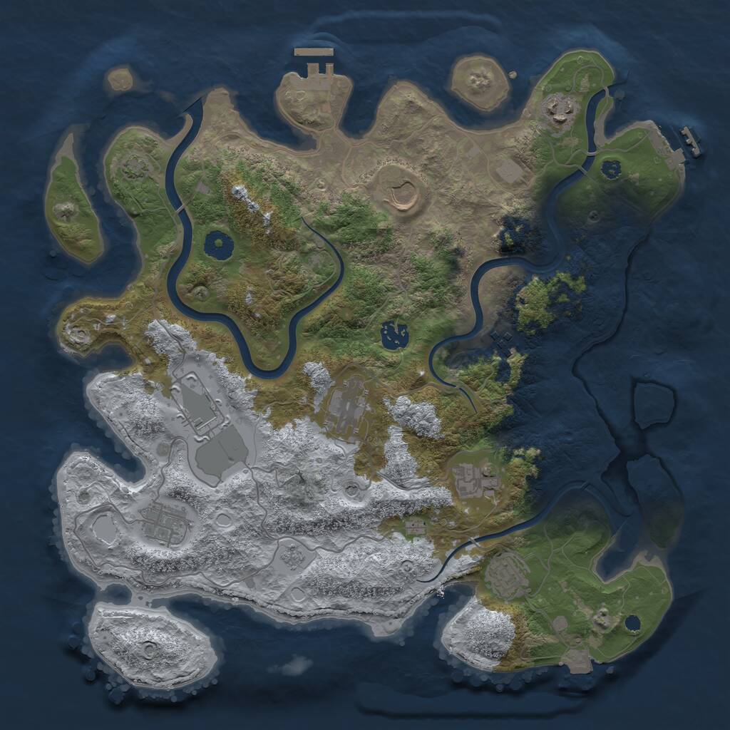 Rust Map: Procedural Map, Size: 3750, Seed: 1718663770, 15 Monuments