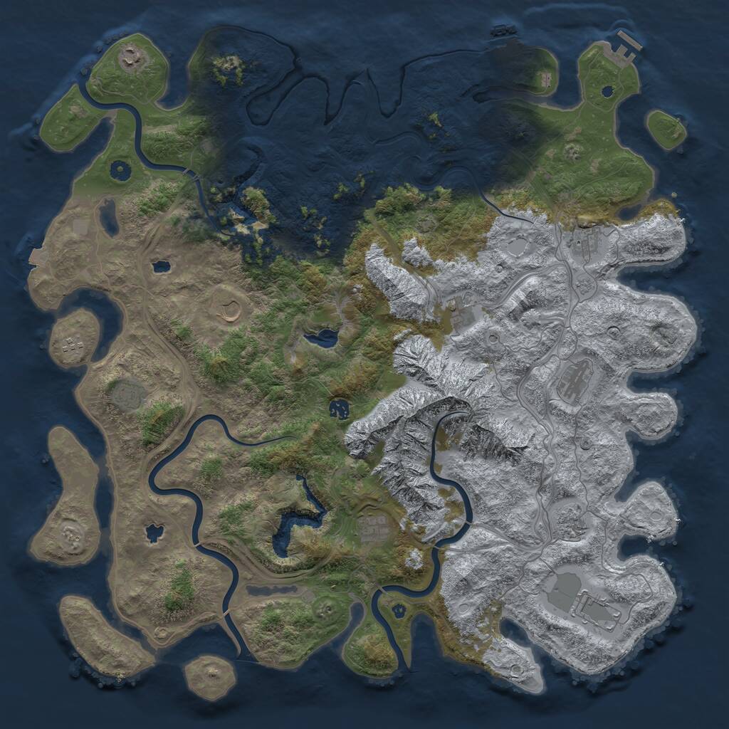 Rust Map: Procedural Map, Size: 5200, Seed: 175678047, 17 Monuments