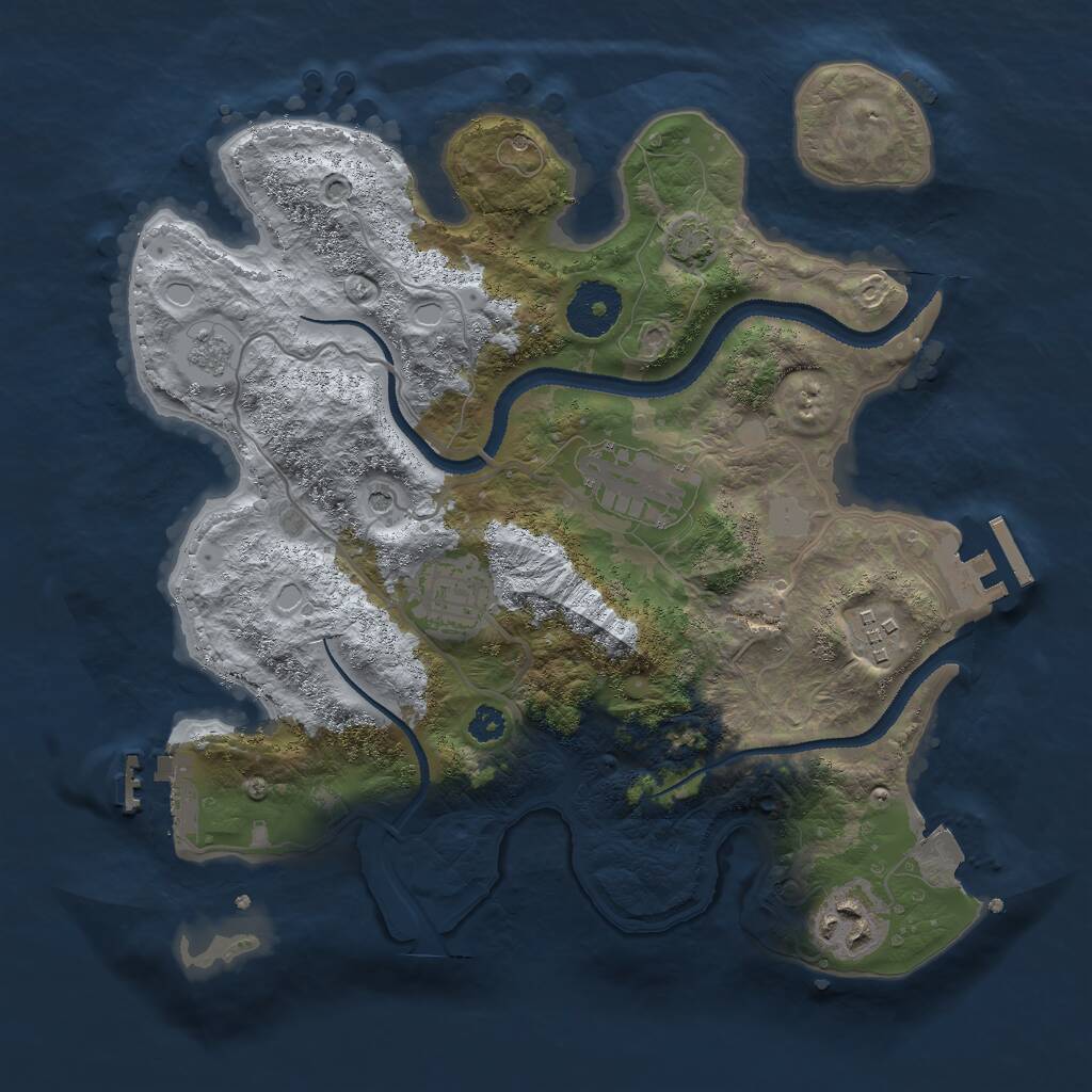 Rust Map: Procedural Map, Size: 3000, Seed: 13452, 10 Monuments