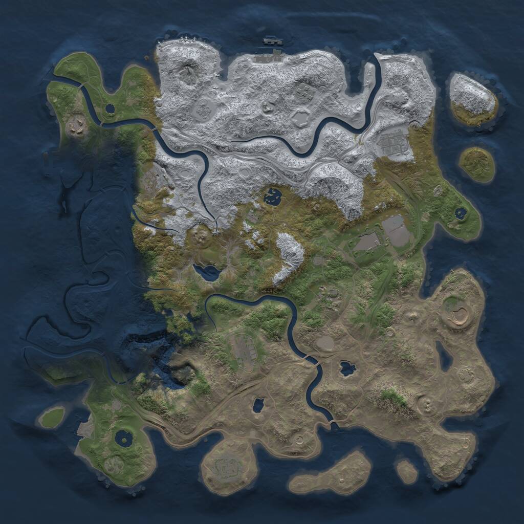 Rust Map: Procedural Map, Size: 4500, Seed: 1478844239, 16 Monuments