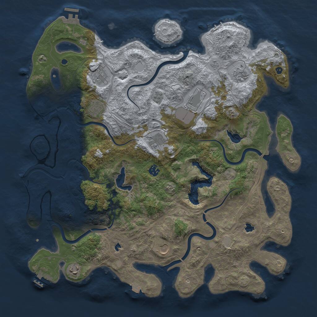 Rust Map: Procedural Map, Size: 4500, Seed: 1215732273, 15 Monuments