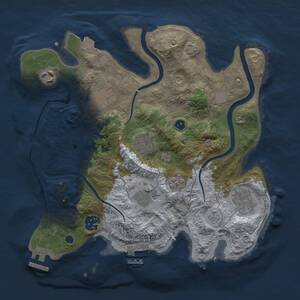 Thumbnail Rust Map: Procedural Map, Size: 3000, Seed: 23531, 13 Monuments