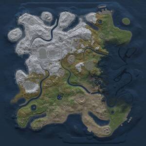 Thumbnail Rust Map: Procedural Map, Size: 3750, Seed: 1208266023, 14 Monuments