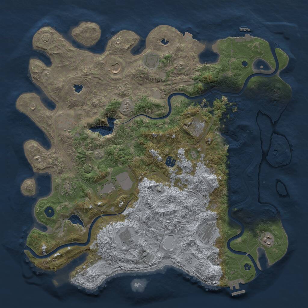 Rust Map: Procedural Map, Size: 4500, Seed: 1553338555, 17 Monuments
