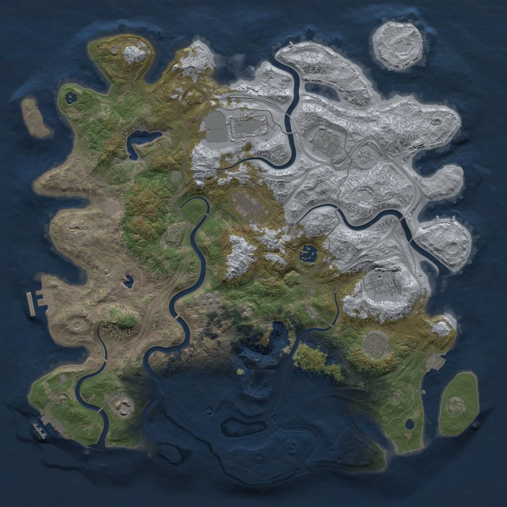 Rust Map: Procedural Map, Size: 4250, Seed: 16823, 14 Monuments