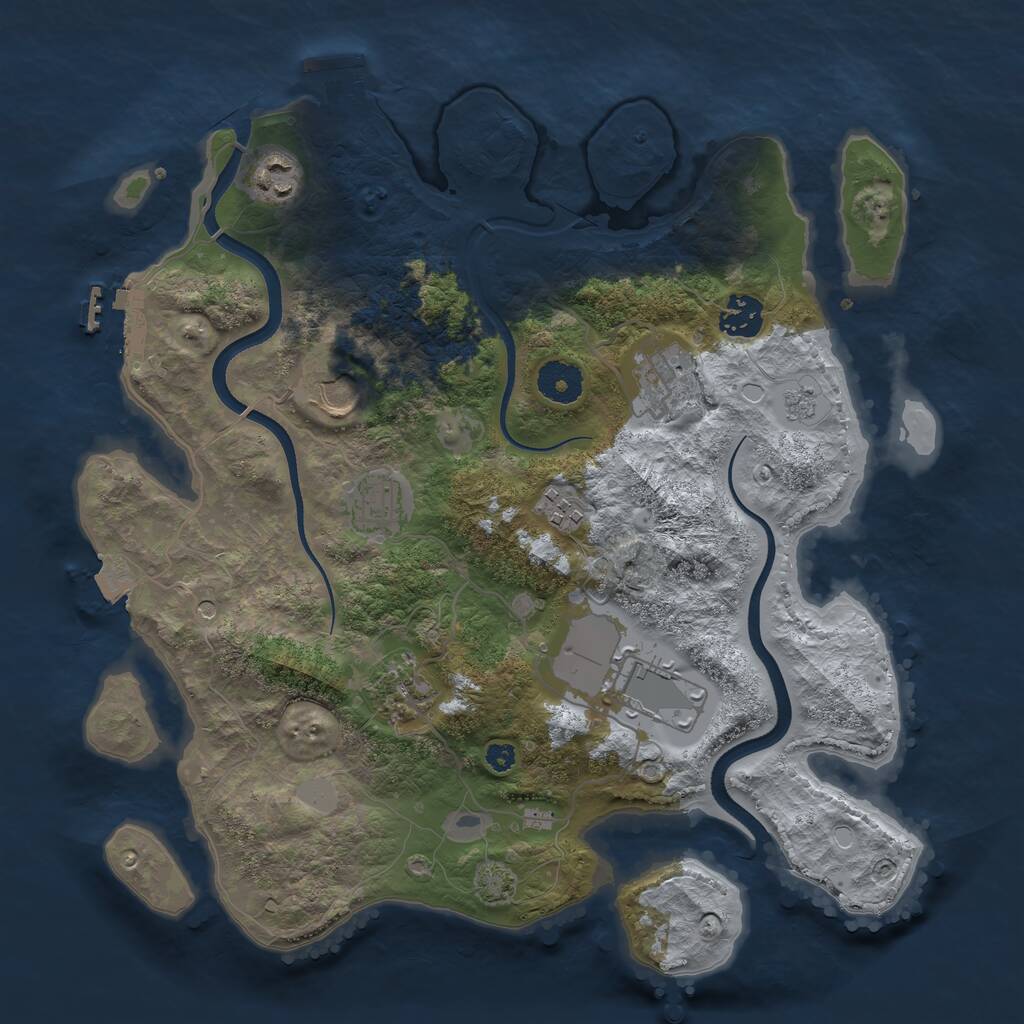 Rust Map: Procedural Map, Size: 3500, Seed: 902952518, 14 Monuments