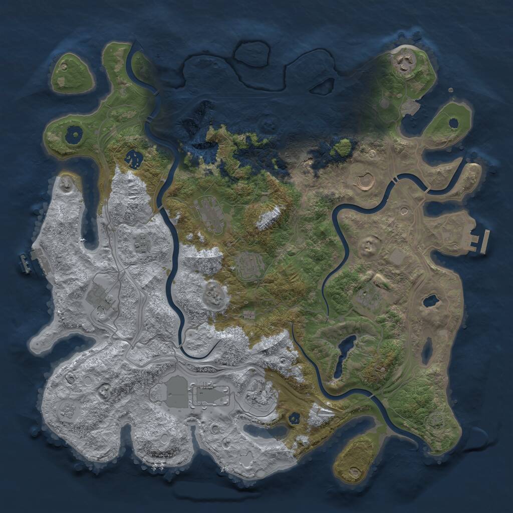 Rust Map: Procedural Map, Size: 4250, Seed: 1118214352, 16 Monuments