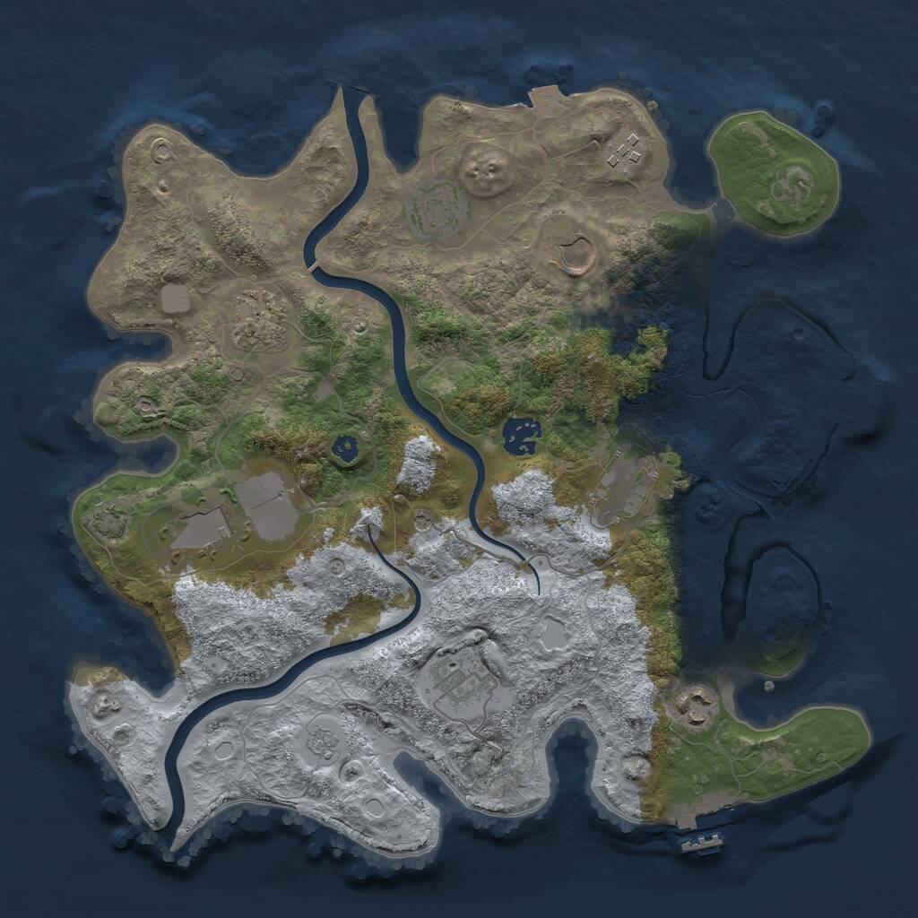 Rust Map: Procedural Map, Size: 3500, Seed: 435435435, 15 Monuments