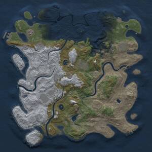 Thumbnail Rust Map: Procedural Map, Size: 4300, Seed: 673316511, 14 Monuments