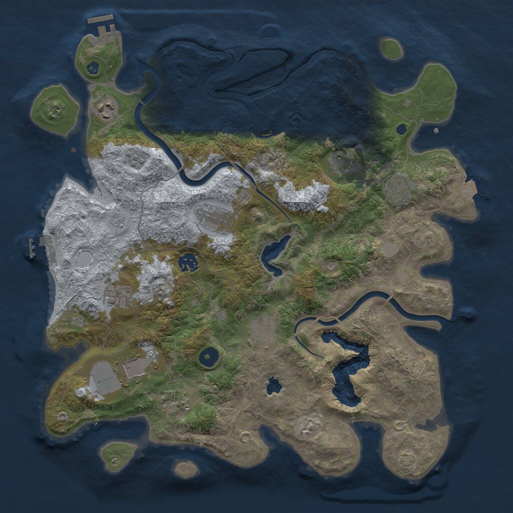 Rust Map: Procedural Map, Size: 4000, Seed: 21356, 16 Monuments