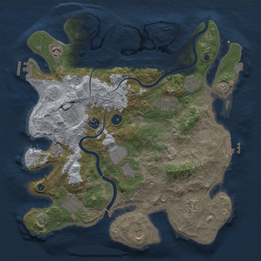 Rust Map: Procedural Map, Size: 3750, Seed: 1469997927, 16 Monuments