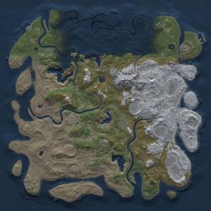 Thumbnail Rust Map: Procedural Map, Size: 5000, Seed: 151659783, 16 Monuments