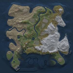 Thumbnail Rust Map: Procedural Map, Size: 3750, Seed: 489971168, 17 Monuments