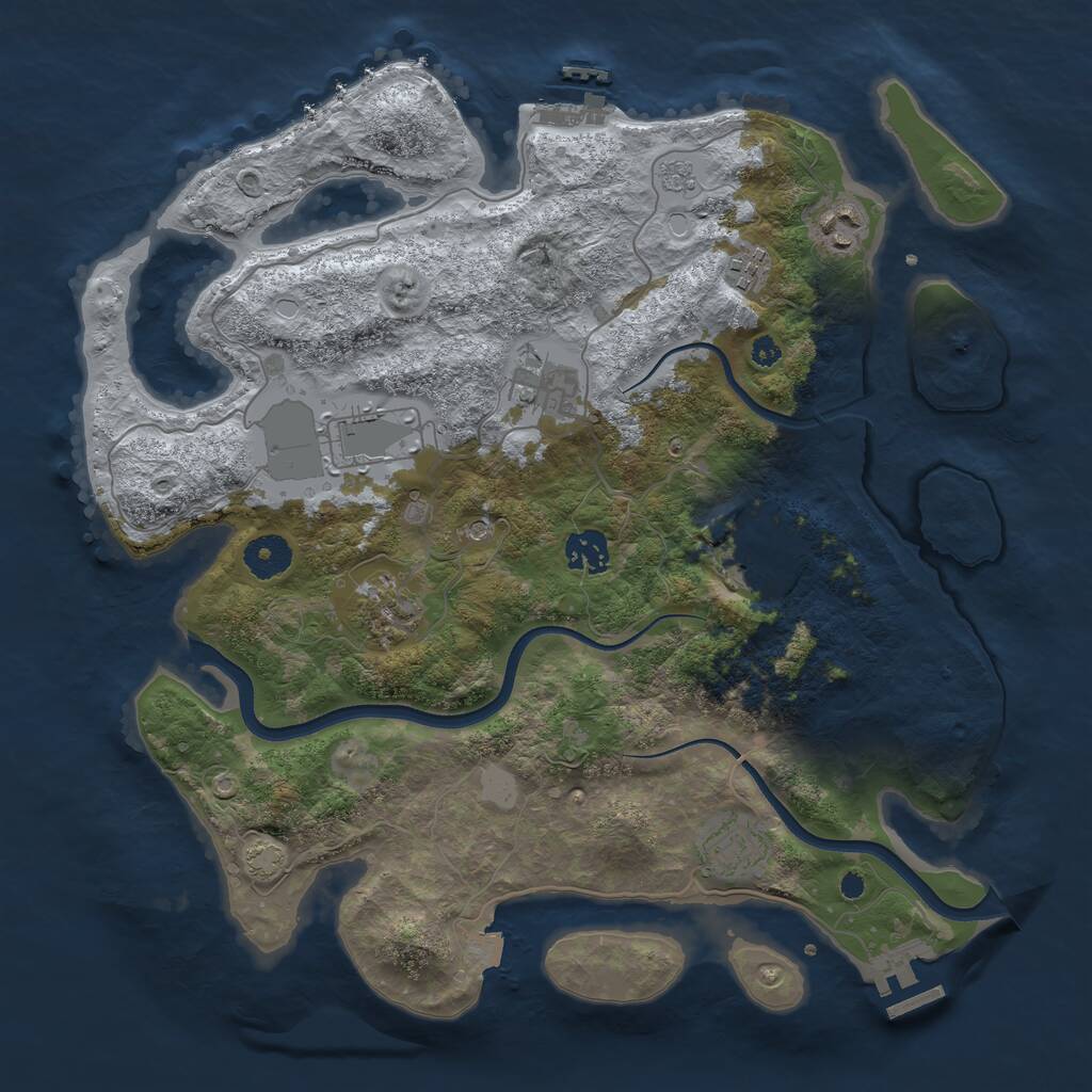 Rust Map: Procedural Map, Size: 3650, Seed: 99687841, 14 Monuments