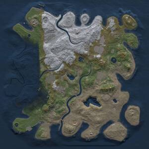 Thumbnail Rust Map: Procedural Map, Size: 4000, Seed: 1336302542, 16 Monuments