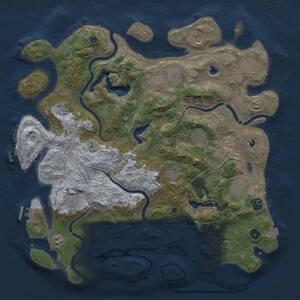 Thumbnail Rust Map: Procedural Map, Size: 4500, Seed: 1276242496, 17 Monuments