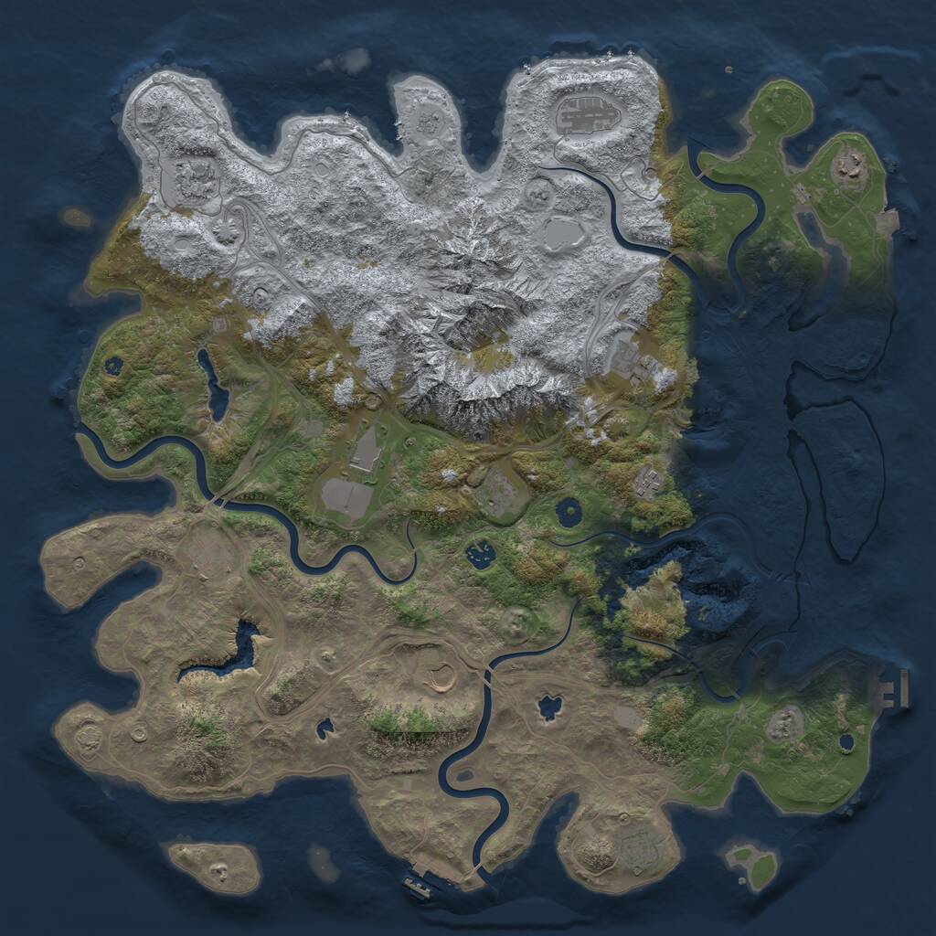 Rust Map: Procedural Map, Size: 5000, Seed: 17274897, 17 Monuments