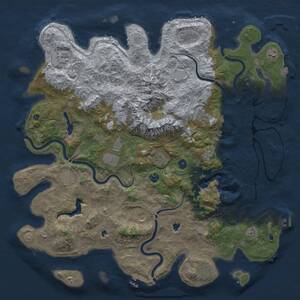 Thumbnail Rust Map: Procedural Map, Size: 5000, Seed: 17274897, 17 Monuments
