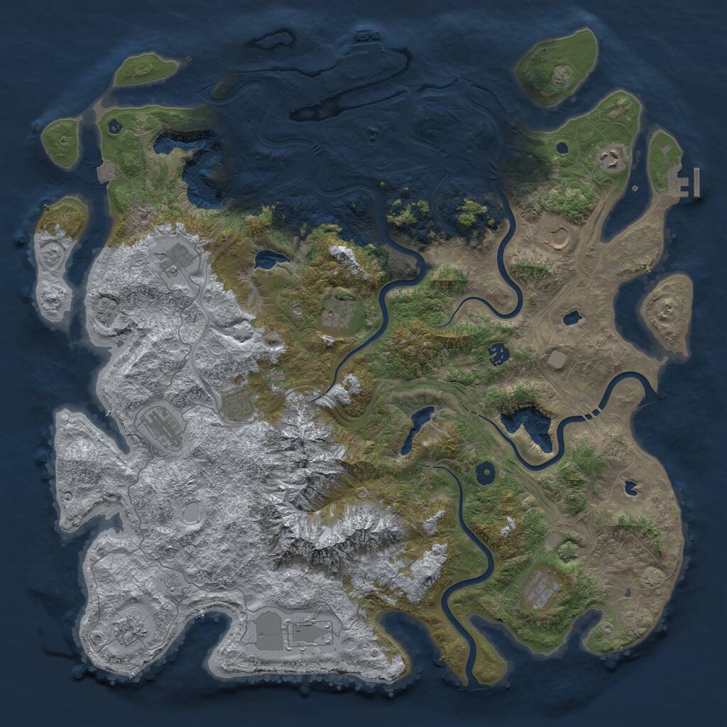 Rust Map: Procedural Map, Size: 5000, Seed: 1588743024, 17 Monuments