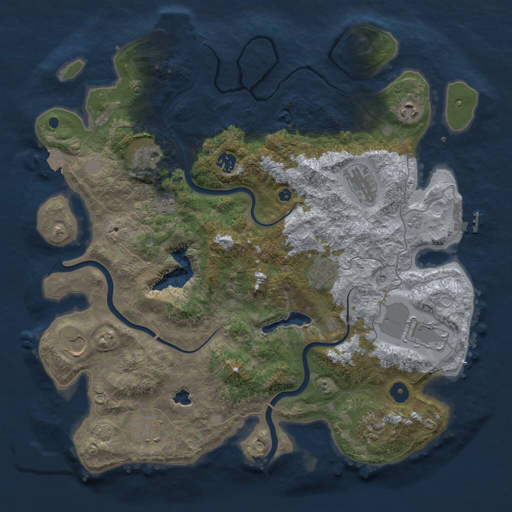Rust Map: Procedural Map, Size: 4000, Seed: 482920672, 16 Monuments