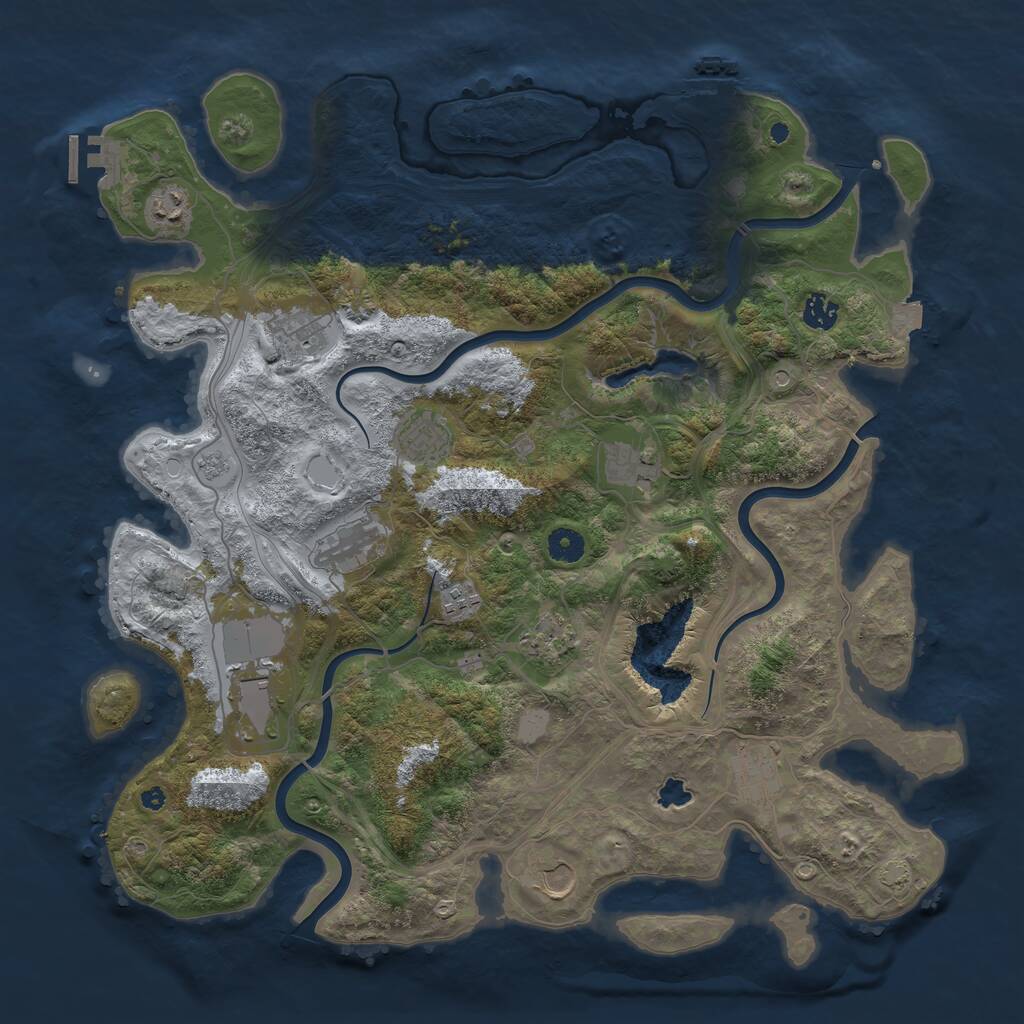 Rust Map: Procedural Map, Size: 4300, Seed: 1480869977, 17 Monuments