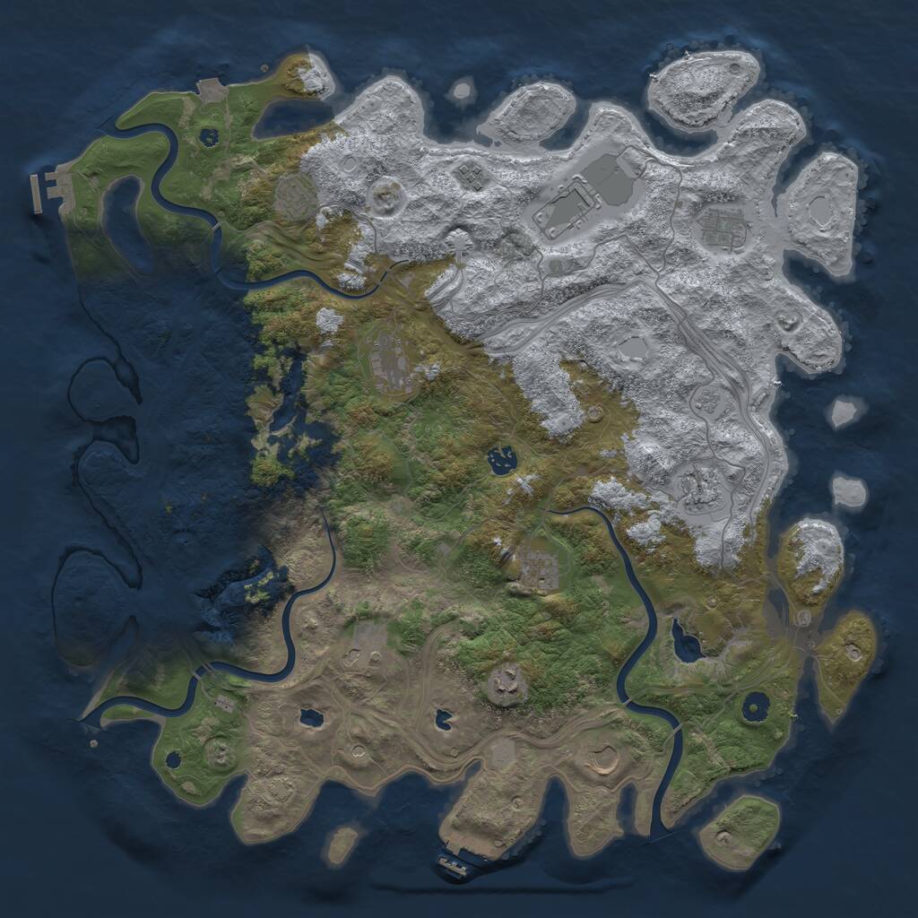 Rust Map: Procedural Map, Size: 4750, Seed: 194750340, 17 Monuments