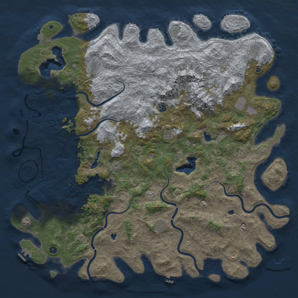 Rust Map: Procedural Map, Size: 6000, Seed: 20260702, 17 Monuments