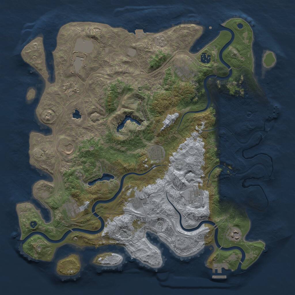 Rust Map: Procedural Map, Size: 4250, Seed: 914803263, 17 Monuments