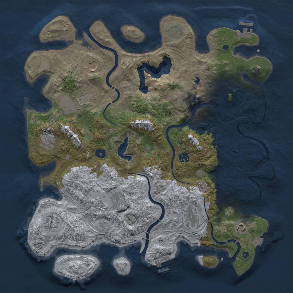 Rust Map: Procedural Map, Size: 4250, Seed: 1119269725, 17 Monuments