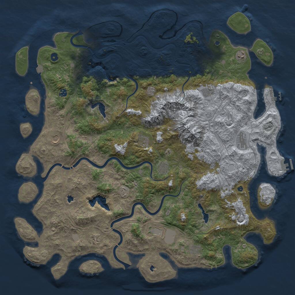Rust Map: Procedural Map, Size: 5500, Seed: 19088022, 17 Monuments