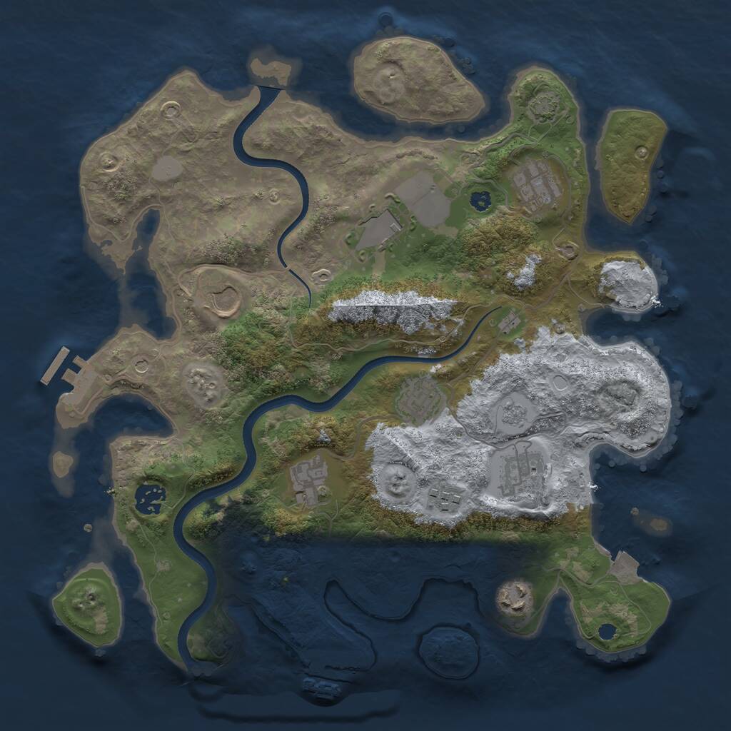 Rust Map: Procedural Map, Size: 3500, Seed: 1710759406, 15 Monuments