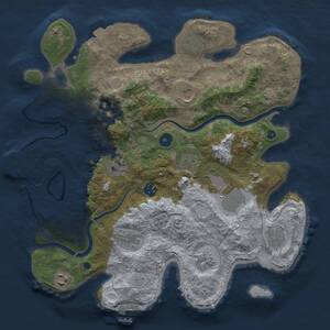 Thumbnail Rust Map: Procedural Map, Size: 3700, Seed: 1190564332, 17 Monuments