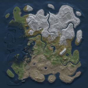 Thumbnail Rust Map: Procedural Map, Size: 4500, Seed: 31621478, 17 Monuments