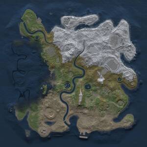 Thumbnail Rust Map: Procedural Map, Size: 3750, Seed: 1360630108, 15 Monuments