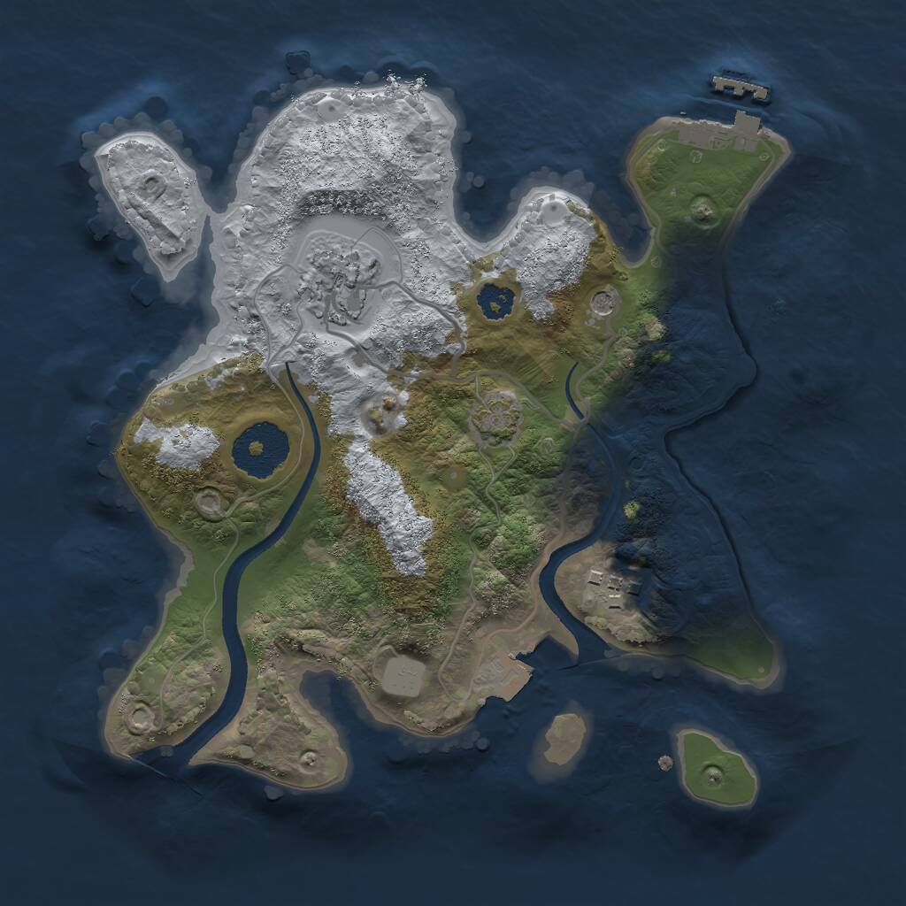 Rust Map: Procedural Map, Size: 2500, Seed: 71623, 6 Monuments