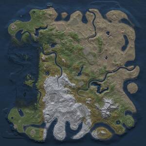 Thumbnail Rust Map: Procedural Map, Size: 5000, Seed: 1206848232, 17 Monuments