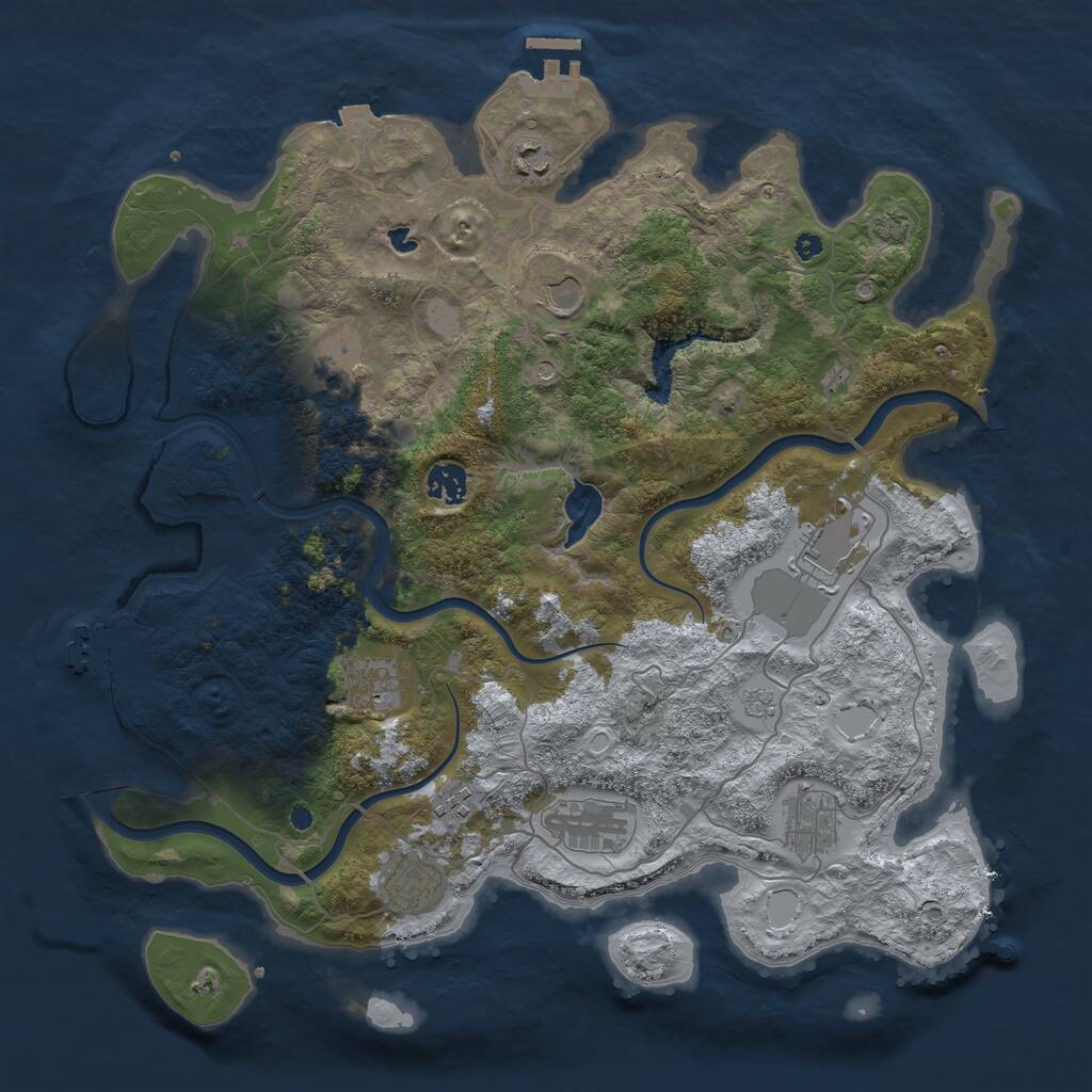 Rust Map: Procedural Map, Size: 4000, Seed: 940116798, 16 Monuments
