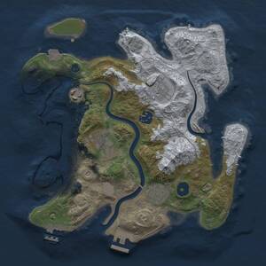 Thumbnail Rust Map: Procedural Map, Size: 3000, Seed: 8039, 12 Monuments