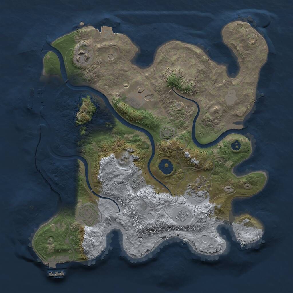 Rust Map: Procedural Map, Size: 3000, Seed: 1108810848, 11 Monuments